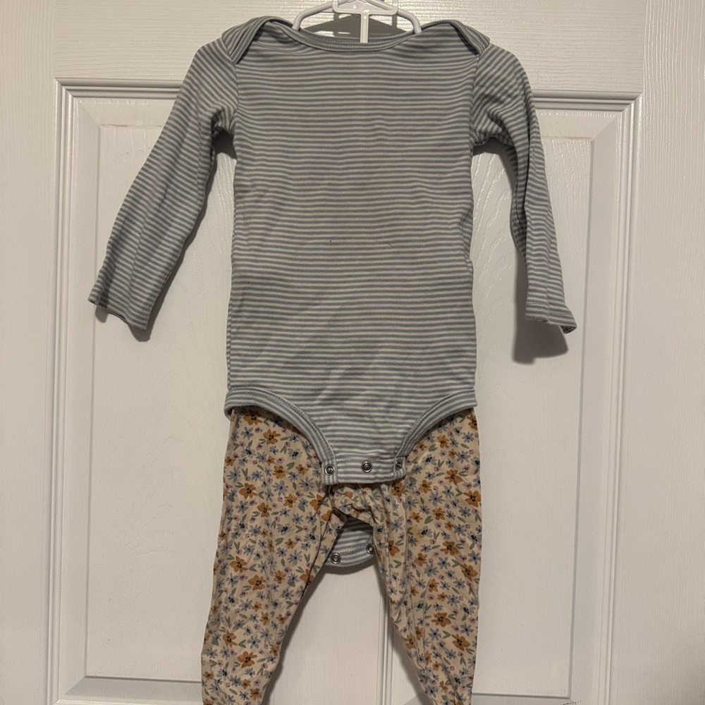 Carter's Blue Striped and Floral Outfit